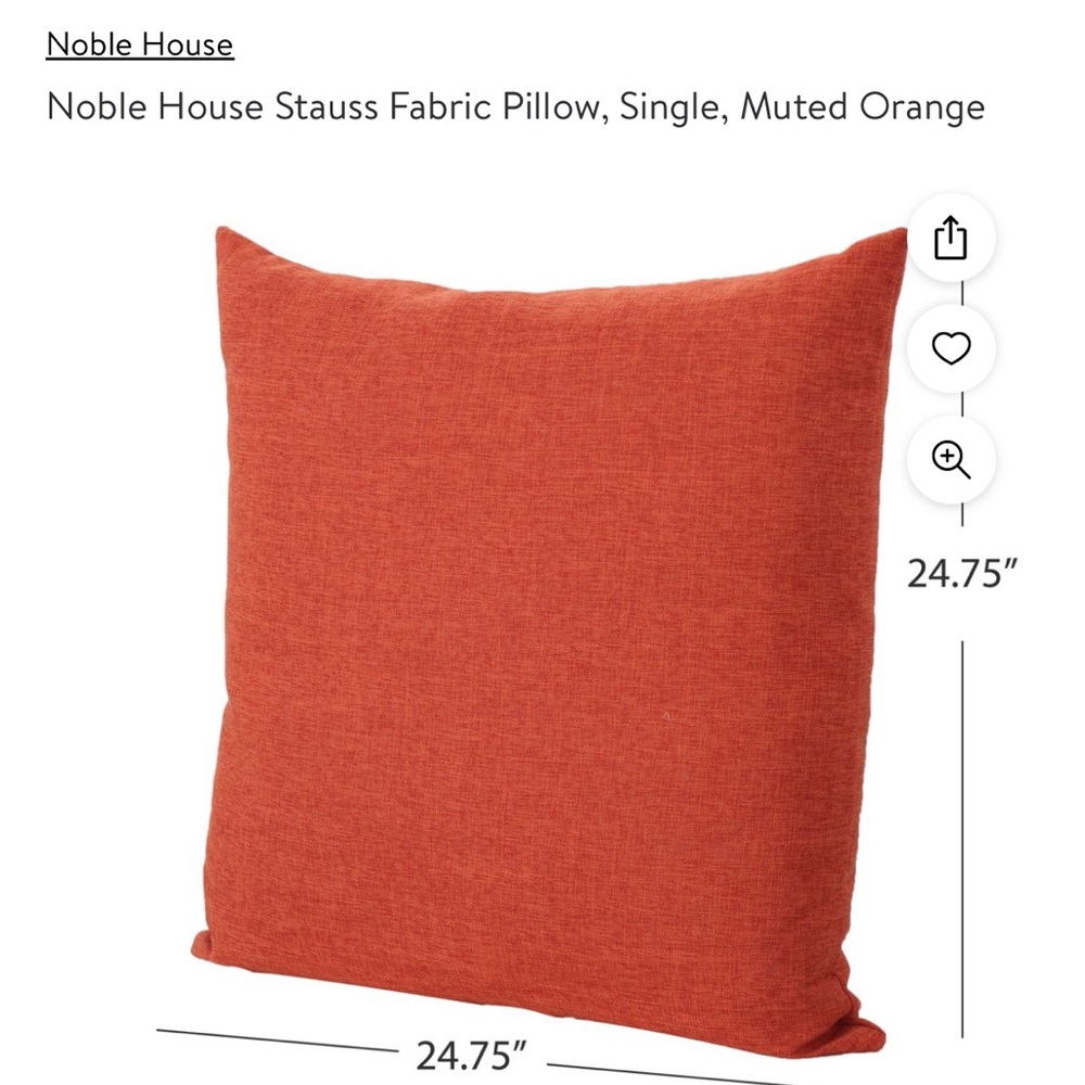 Extra large orange throw pillow
